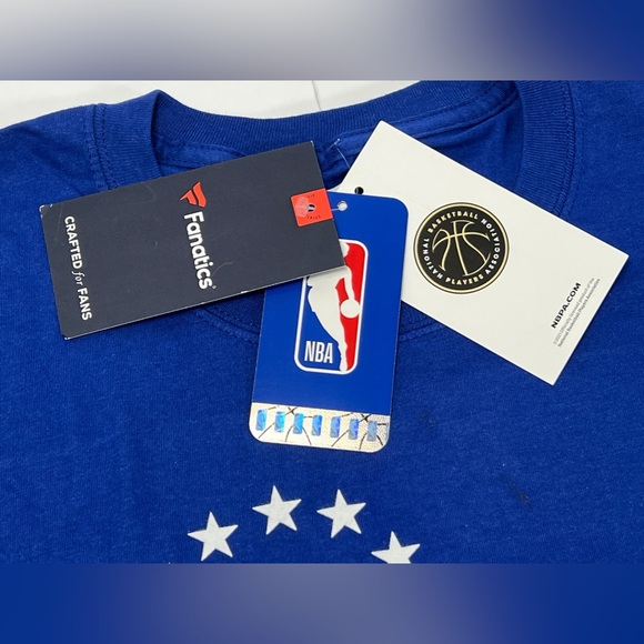 Joel Embiid Philadelphia 76ERS Mens Medium Blue Playmaker T Shirt NBA Playoffs - Picture 10 of 11